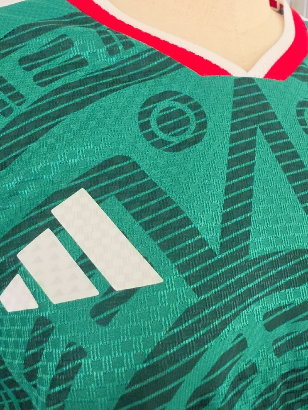 Green Soccer Jersey with Red and White Trim - Picture 8 of 11